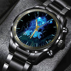 AC/DC Black Stainless Steel Watch – HUANNM 4892