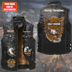 Personalized Harley Davidson Premium 2D Sleeveless Leather Vest – GNE8018