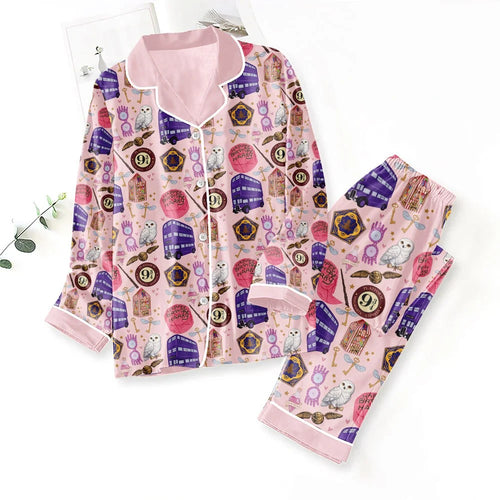 Harry Potter Satin Pajama Set with Piping – TMTHU8973