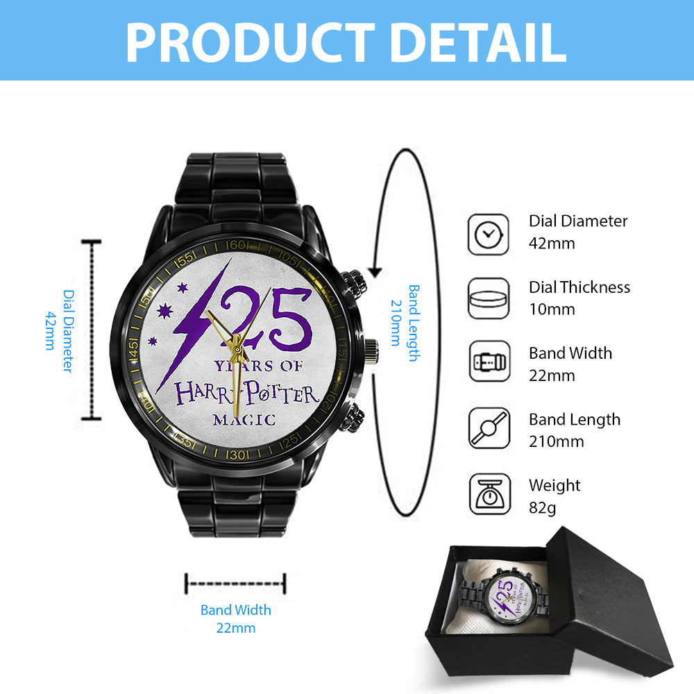 Harry Potter 25th Anniversary 2026 Black Stainless Steel Watch – TANTN19390