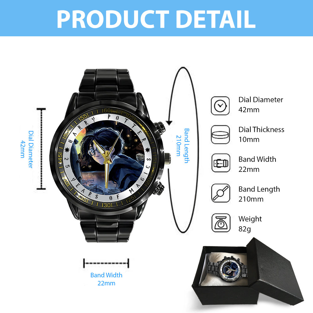 Harry Potter 25th Anniversary 2026 Black Stainless Steel Watch – TANTN19394