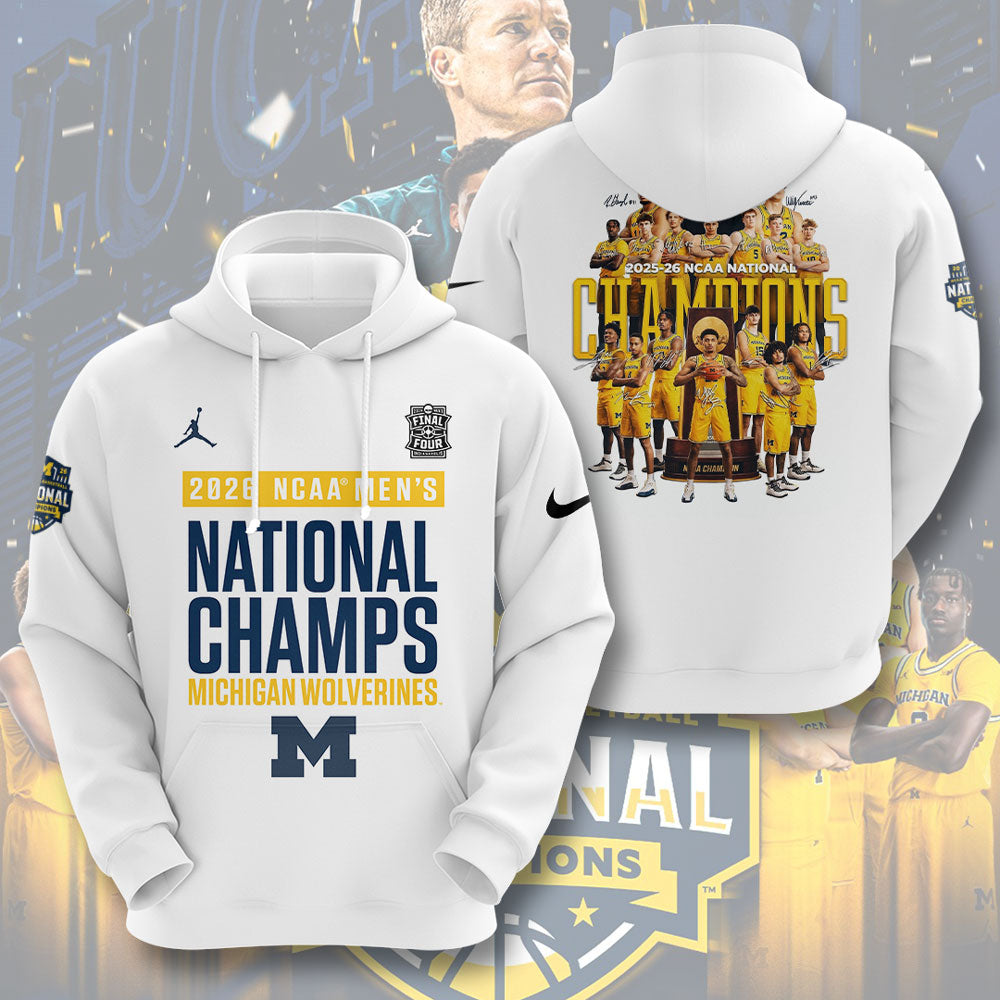 Michigan Wolverines 2026 NCAA Men's Basketball National Champs 3D Apparel – TMTHU4955