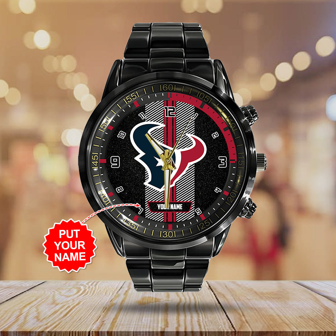 Personalized Houston Texans Black Stainless Steel Watch – TANTN16014
