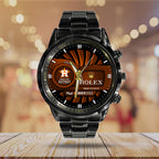 Houston Astros Black Stainless Steel Watch – MAITM13433