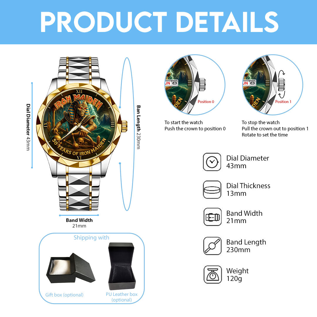 Iron Maiden Alloy Luxury Quartz Watch – TMTHU 240