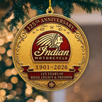 Indian Motorcycle 125th Anniversary Custom Shape 2-side Printed Acrylic Ornament – HOATT26864
