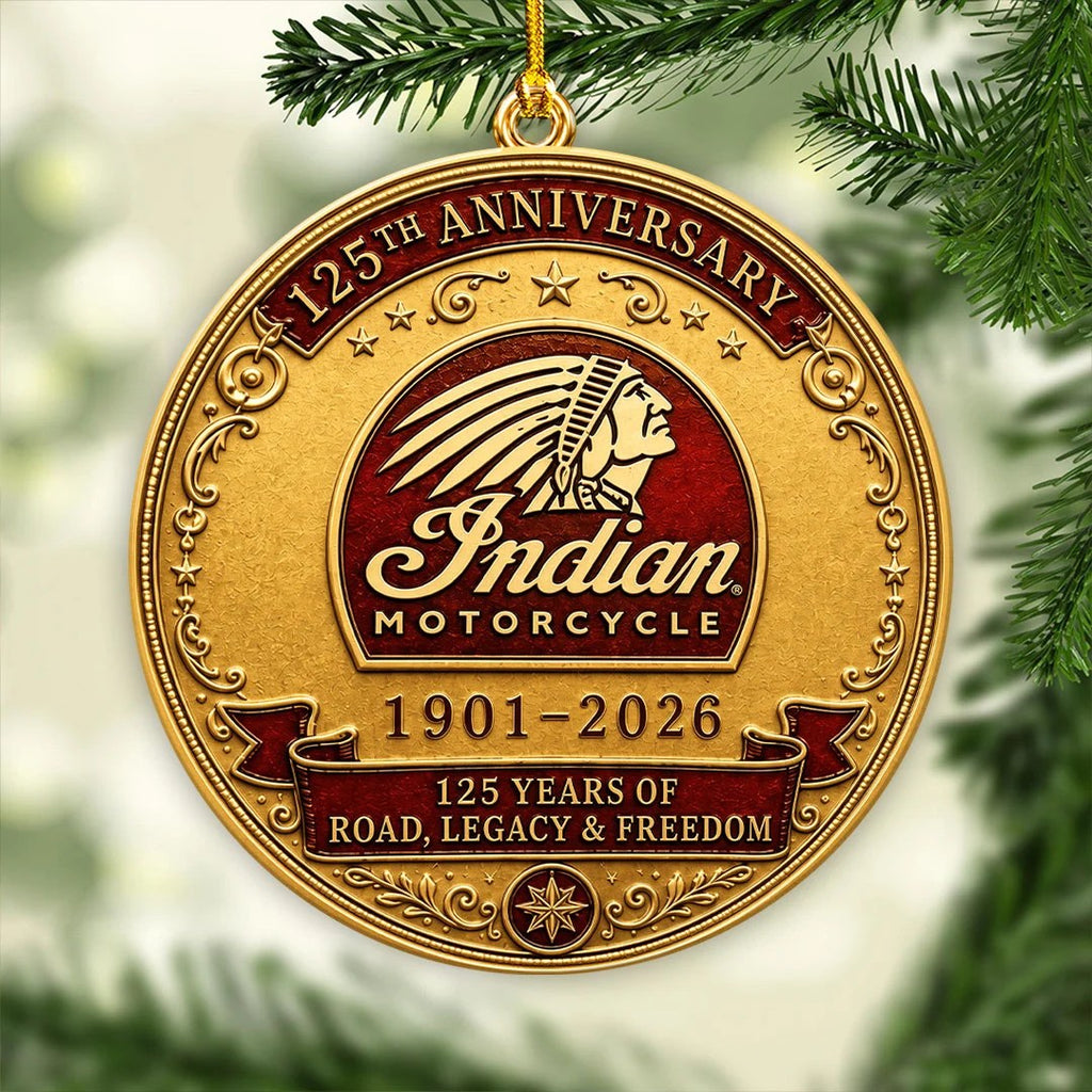 Indian Motorcycle 125th Anniversary Custom Shape 2-side Printed Acrylic Ornament – HOATT26864