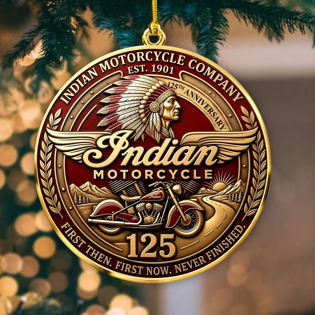 Indian Motorcycle 125th Anniversary Custom Shape 2-side Printed Acrylic Ornament – HOATT26865