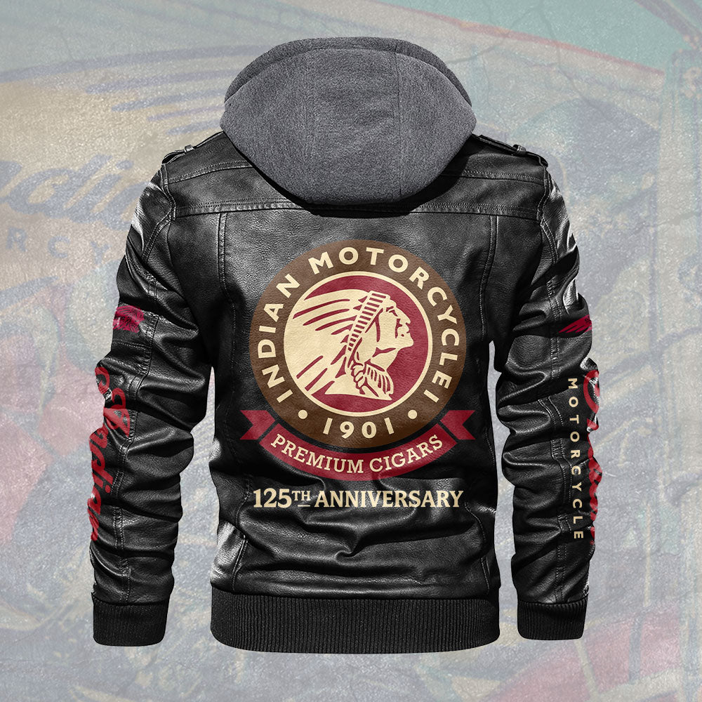 Indian Motorcycle 125th Anniversary 2D Leather Hooded Jacket – TMTHU8562