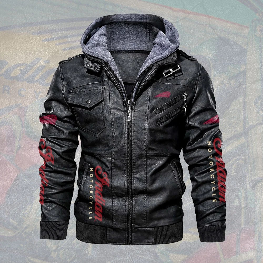 Indian Motorcycle 125th Anniversary 2D Leather Hooded Jacket – TMTHU8767