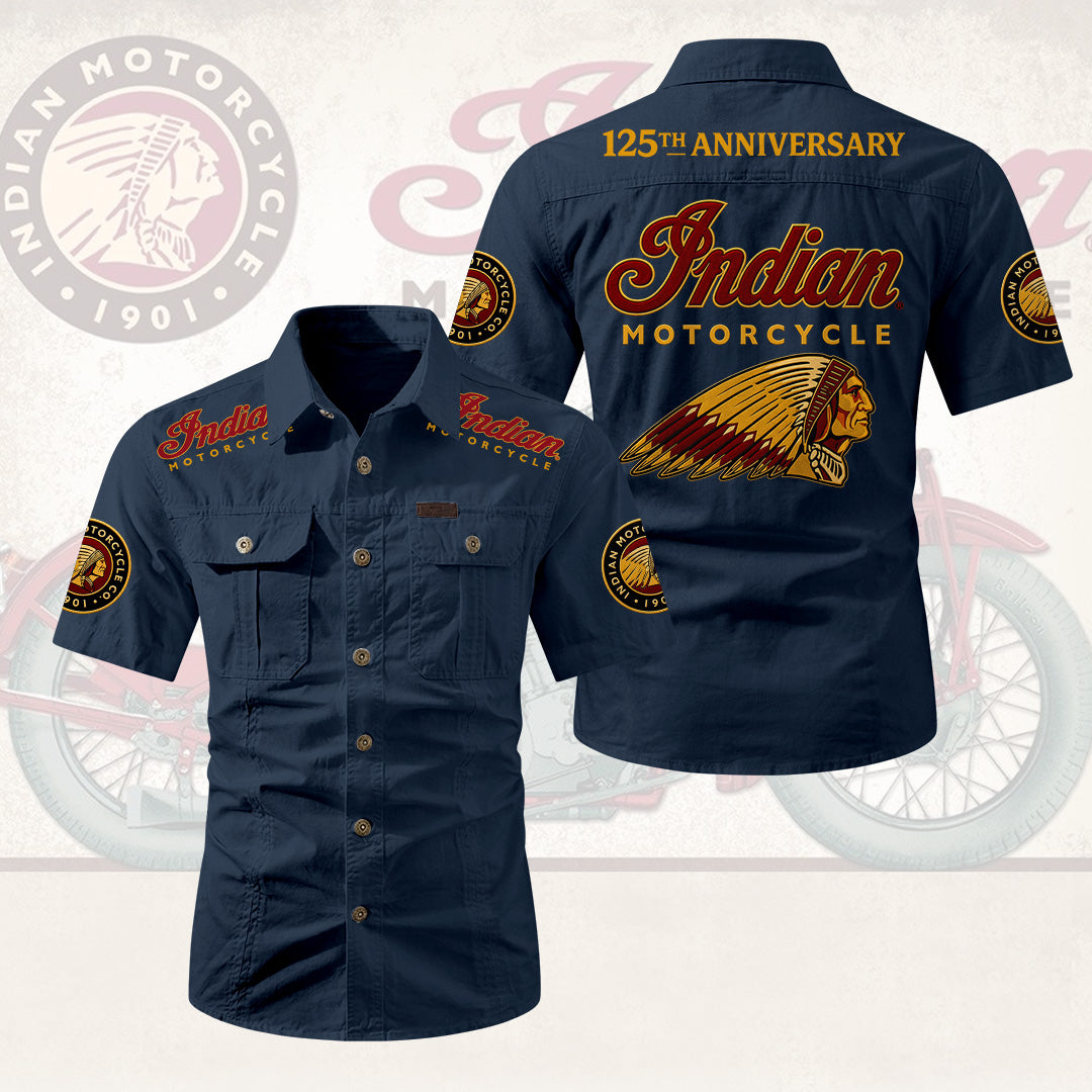 Indian Motorcycle 125th Anniversary 2D Short Sleeve Mechanic Shirt – HOATT20240