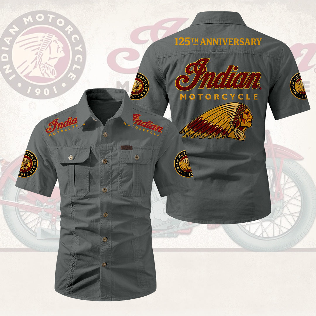 Indian Motorcycle 125th Anniversary 2D Short Sleeve Mechanic Shirt – HOATT20240