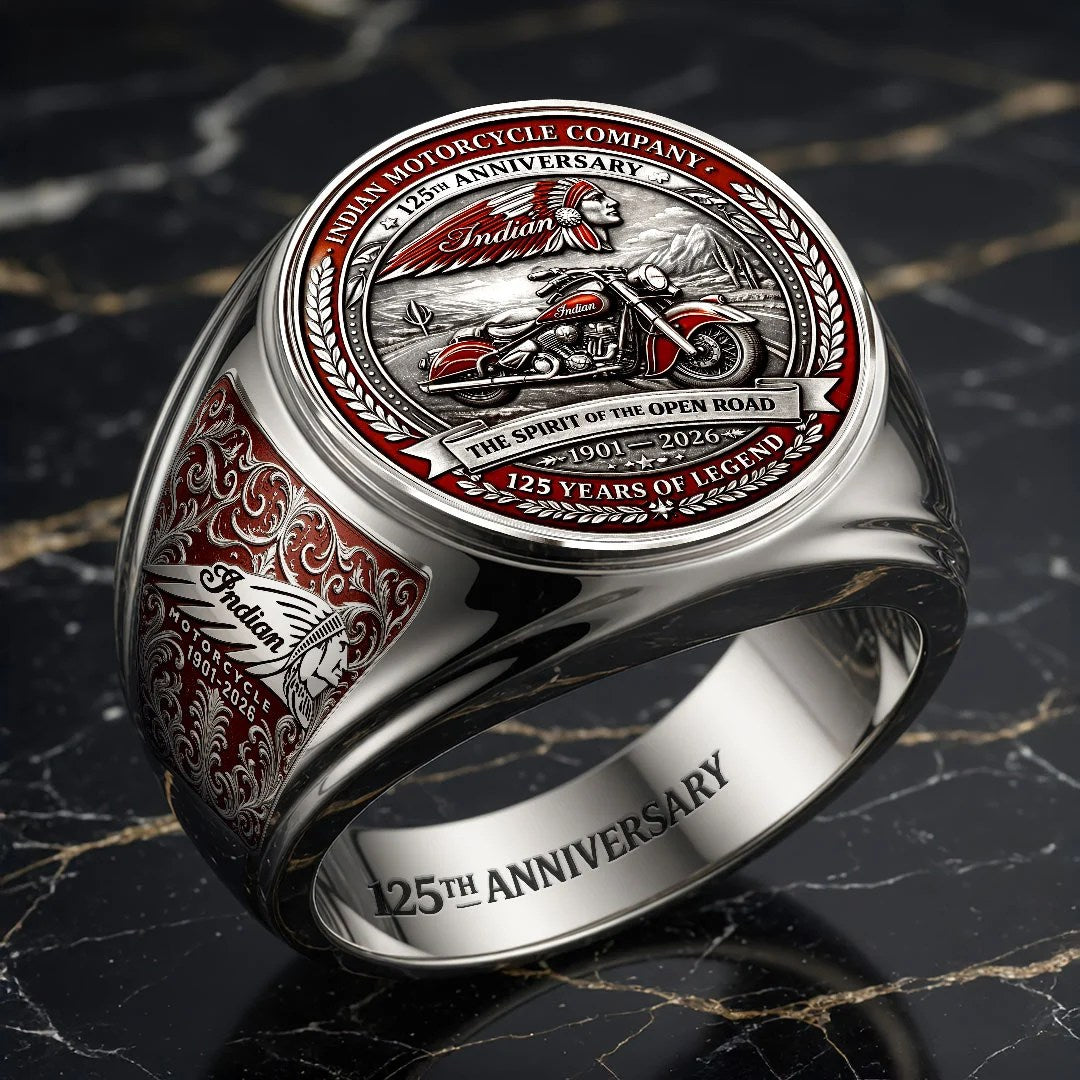Indian Motorcycle 125th Anniversary 3D Engraved Ring – HOATT20487