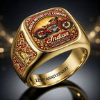 Indian Motorcycle 125th Anniversary 3D Engraved Ring – HOATT21559