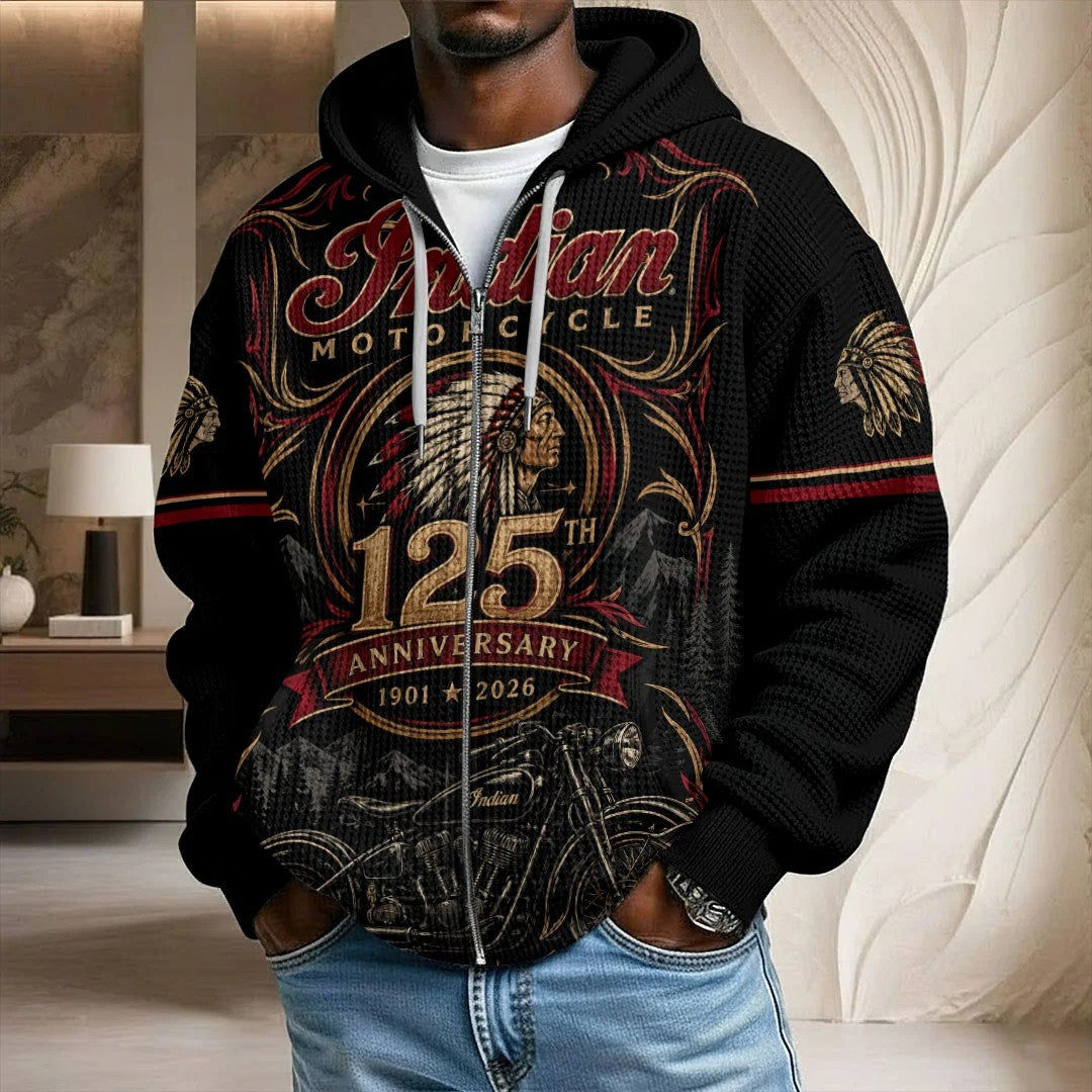 Indian Motorcycle 125th Anniversary 3D Unisex Waffle Hoodie – TMTHU9538