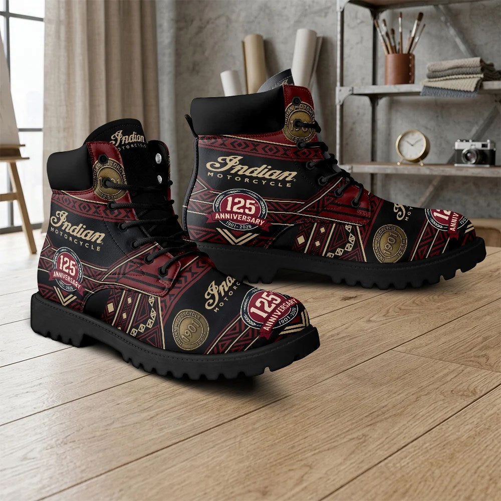 Indian Motorcycle 125th Anniversary All-Season Leather Boots – TMTHU10091