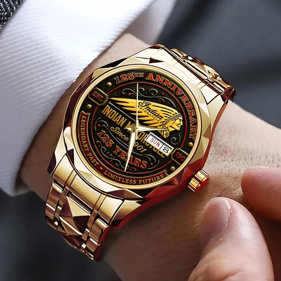 Indian Motorcycle 125th Anniversary Alloy Luxury Quartz Watch – TMTHU8649