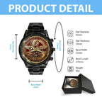 Indian Motorcycle 125th Anniversary Black Stainless Steel Watch – HOATT20524