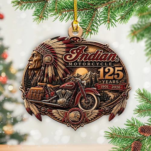 Indian Motorcycle 125th Anniversary Custom Shape 2-side Printed Acrylic Ornament – TANTN26366