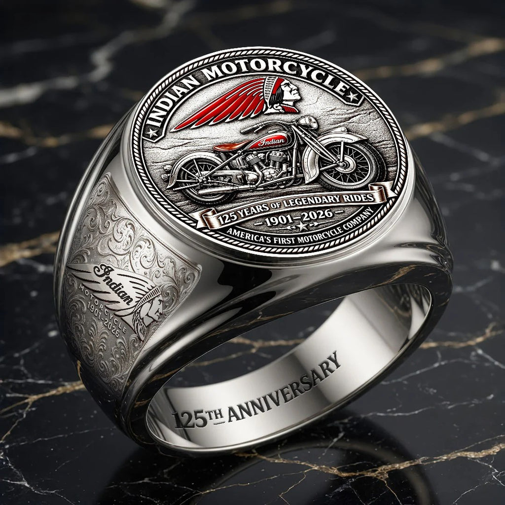 Indian Motorcycle 125th Anniversary 3D Engraved Ring – HOATT26862