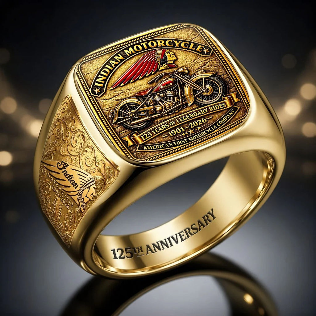 Indian Motorcycle 125th Anniversary 3D Engraved Ring – HOATT26862
