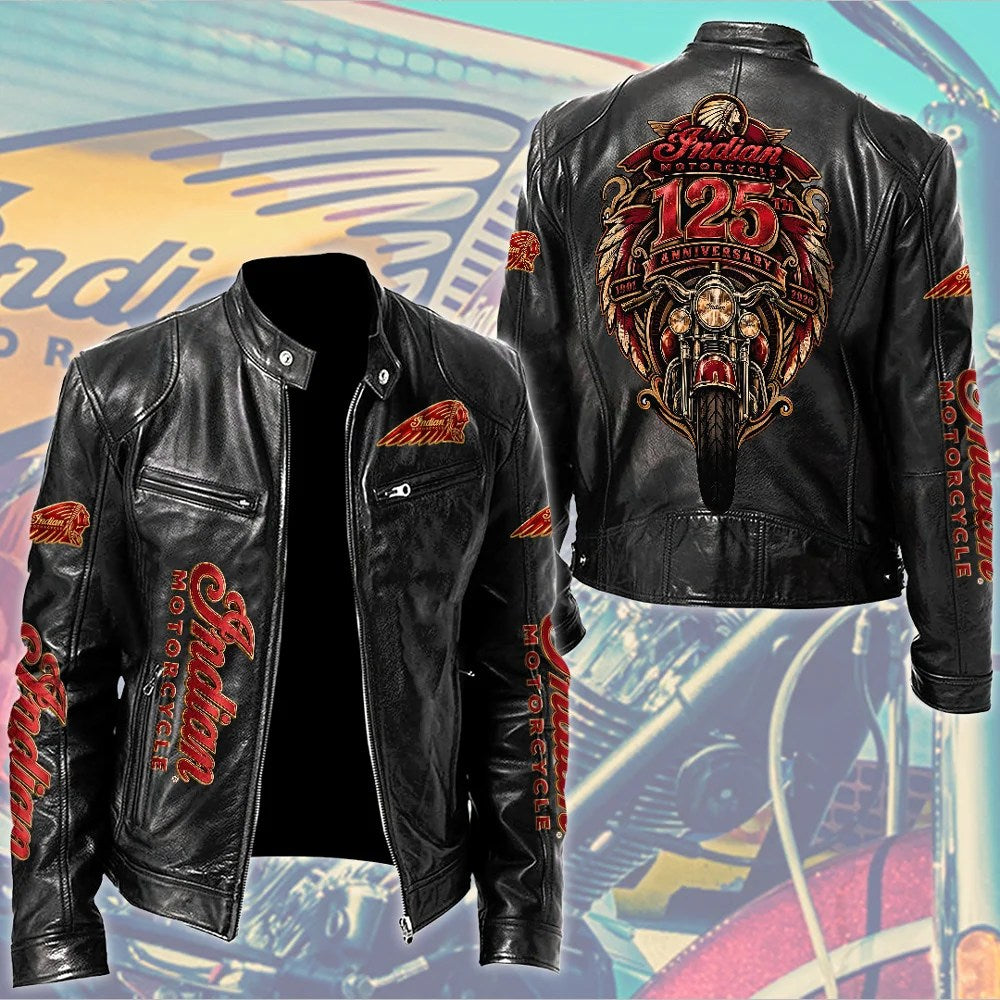 Indian Motorcycle 125th Anniversary Motorcycle Leather Jacket – TMTHU10093