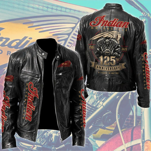 Indian Motorcycle 125th Anniversary Motorcycle Leather Jacket – TMTHU10228