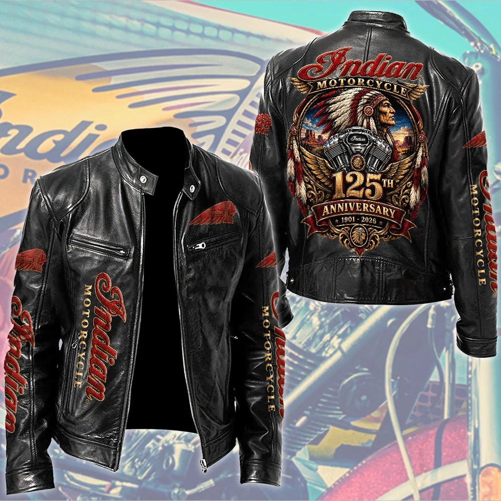 Indian Motorcycle 125th Anniversary Motorcycle Leather Jacket – TMTHU10230