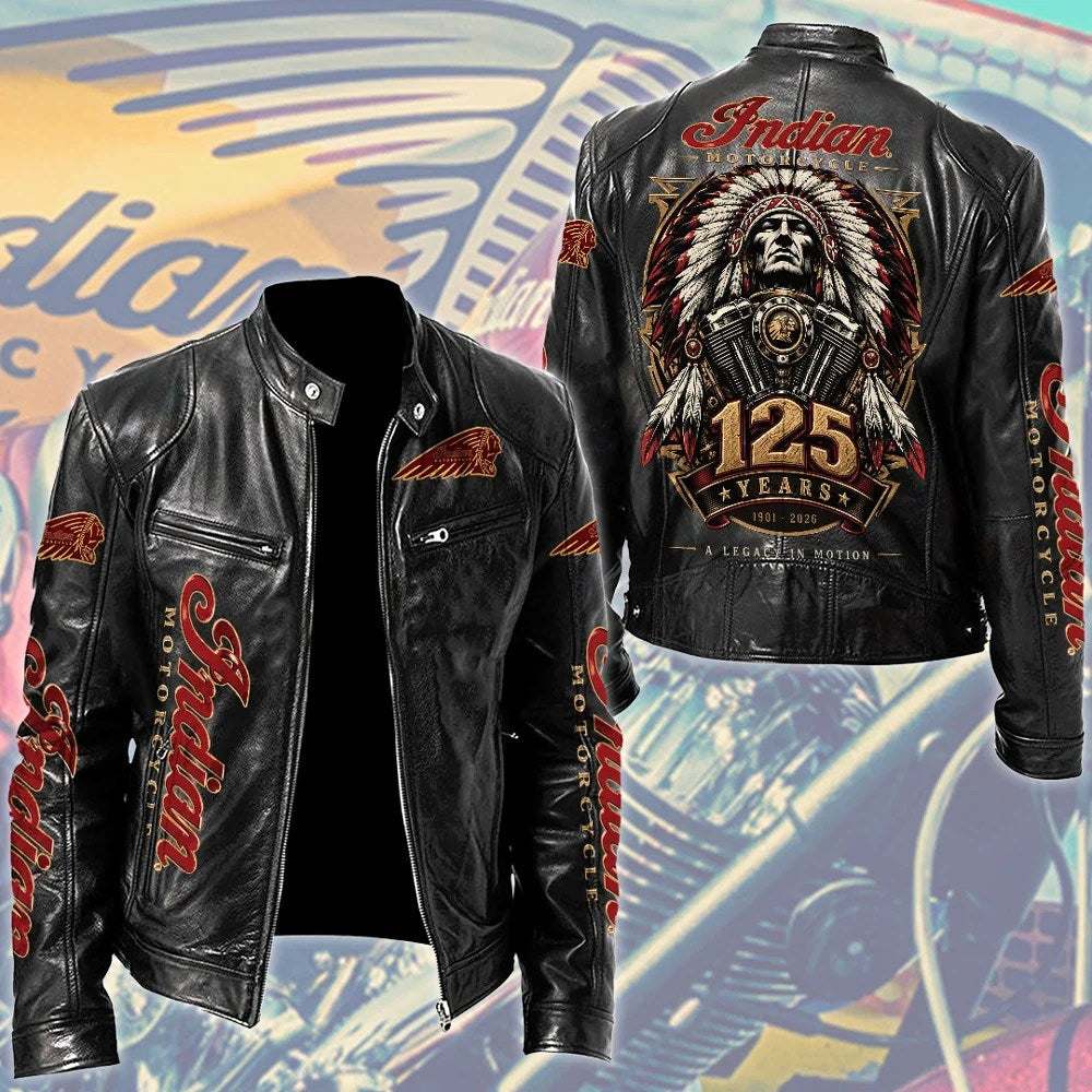 Indian Motorcycle 125th Anniversary Motorcycle Leather Jacket – TMTHU9982