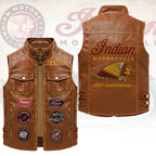 Indian Motorcycle 125th Anniversary Premium 2D Sleeveless Leather Vest – HOATT20262