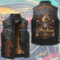 Indian Motorcycle 125th Anniversary Premium 2D Sleeveless Leather Vest – TMTHU10192
