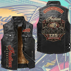 Indian Motorcycle 125th Anniversary Premium 2D Sleeveless Leather Vest – TMTHU9790