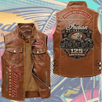 Indian Motorcycle 125th Anniversary Premium 2D Sleeveless Leather Vest – TMTHU9790