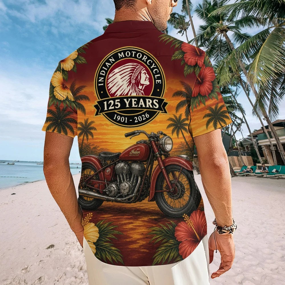 Indian Motorcycle 125th Anniversary Short Sleeve Button-Down Shirt – GNE8572