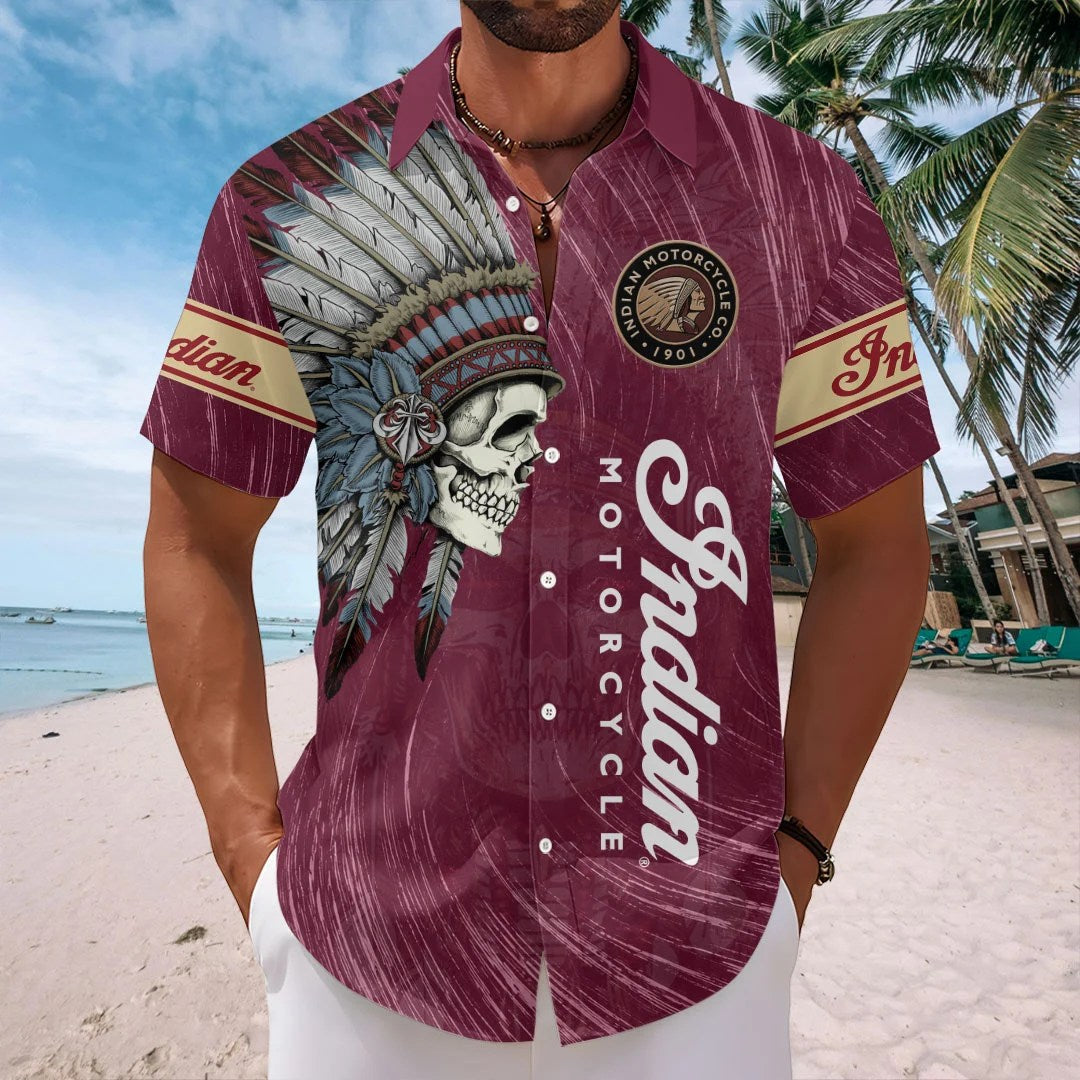 Indian Motorcycle 125th Anniversary Short Sleeve Button-Down Shirt – HOATT20370
