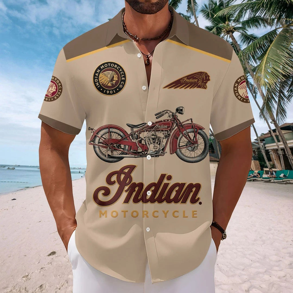 Indian Motorcycle 125th Anniversary Short Sleeve Button-Down Shirt – HOATT20372