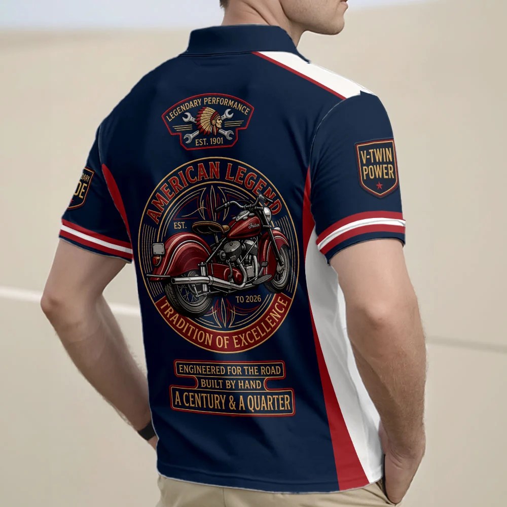 Indian Motorcycle 125th Anniversary Zip Polo Shirt – TMTHU8622