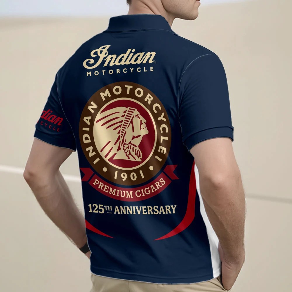 Indian Motorcycle 125th Anniversary Zip Polo Shirt – TMTHU8828