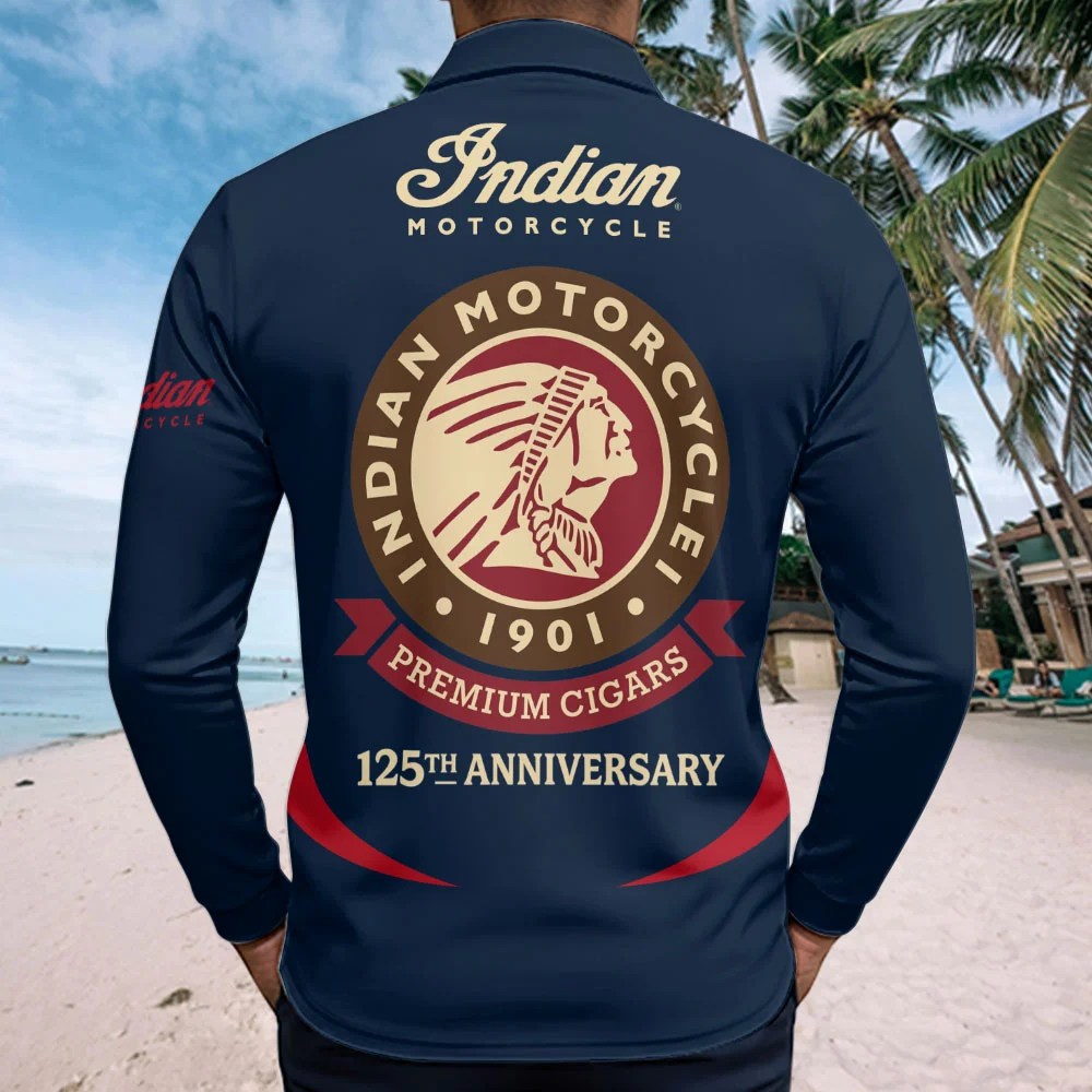 Indian Motorcycle 125th Anniversary Zip Polo Shirt – TMTHU8828