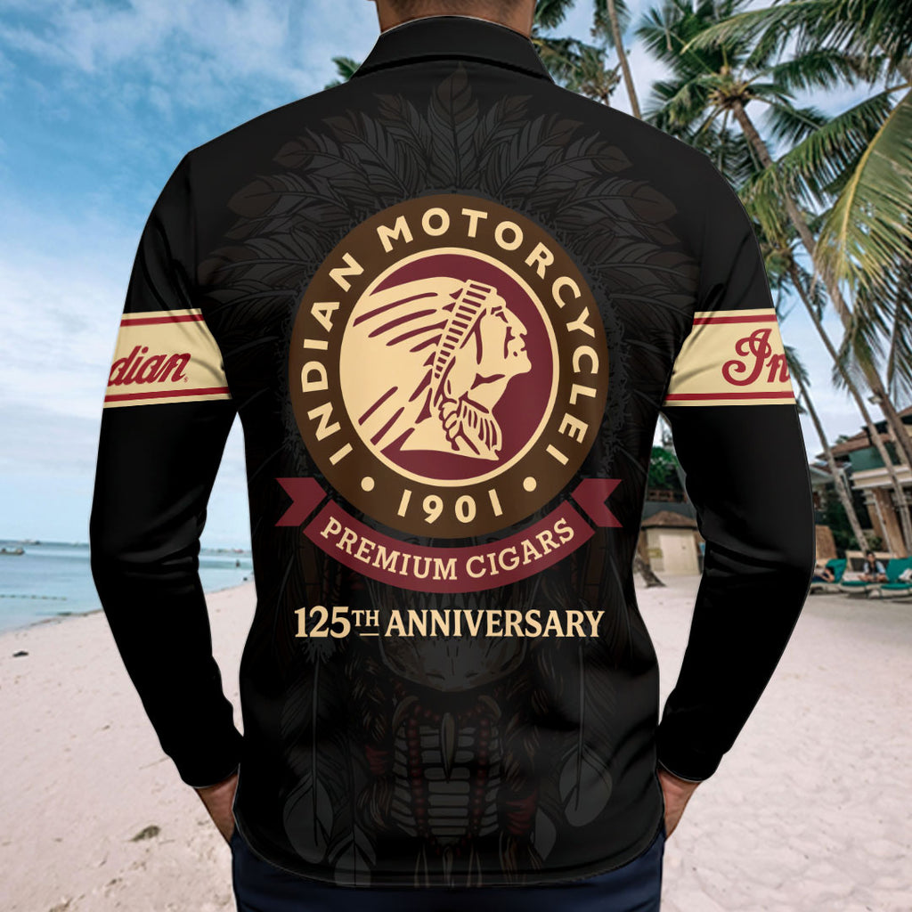 Indian Motorcycle 125th Anniversary Zip Polo Shirt – HOATT20356