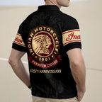 Indian Motorcycle 125th Anniversary Zip Polo Shirt – HOATT20356