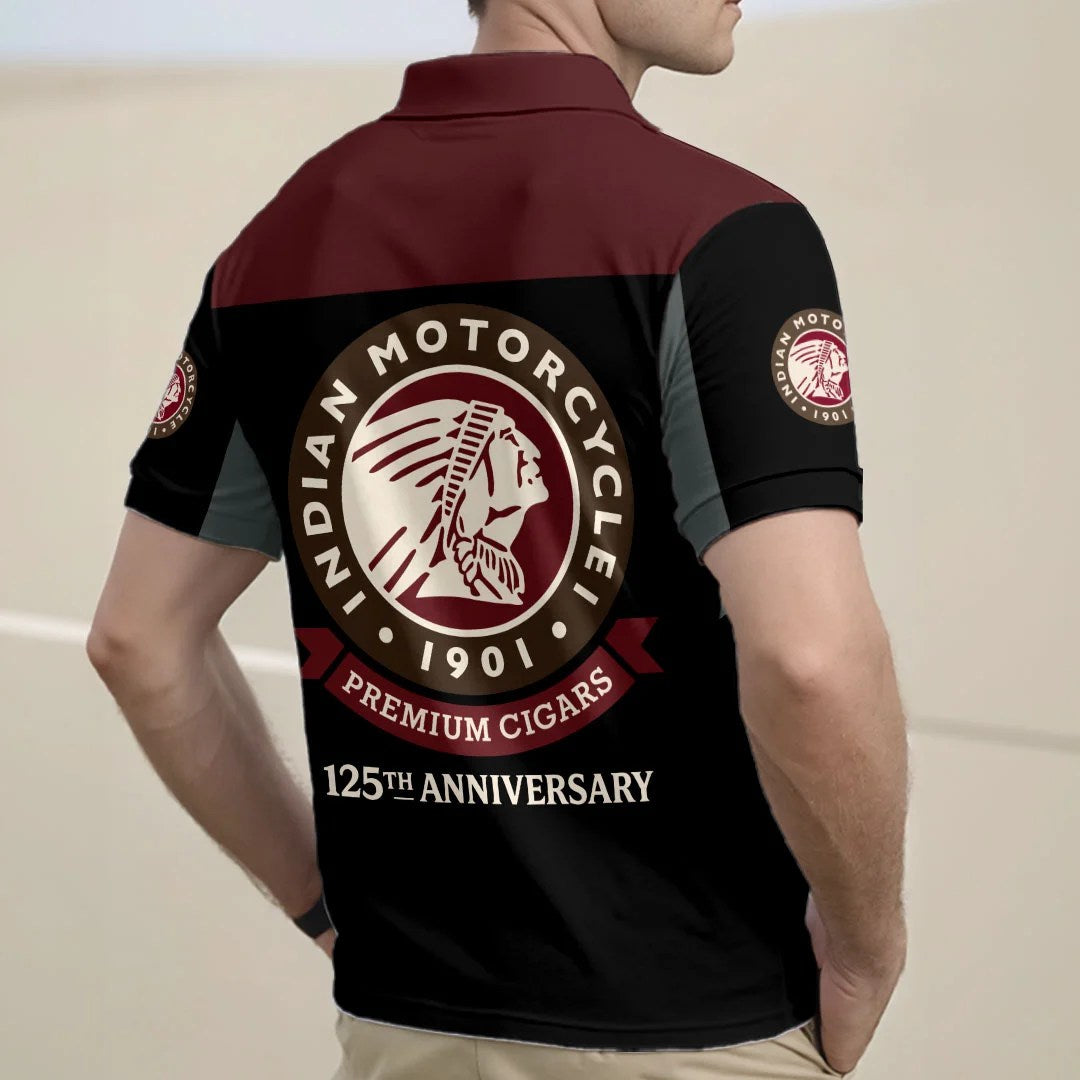 Indian Motorcycle 125th Anniversary Zip Polo Shirt – HOATT20390