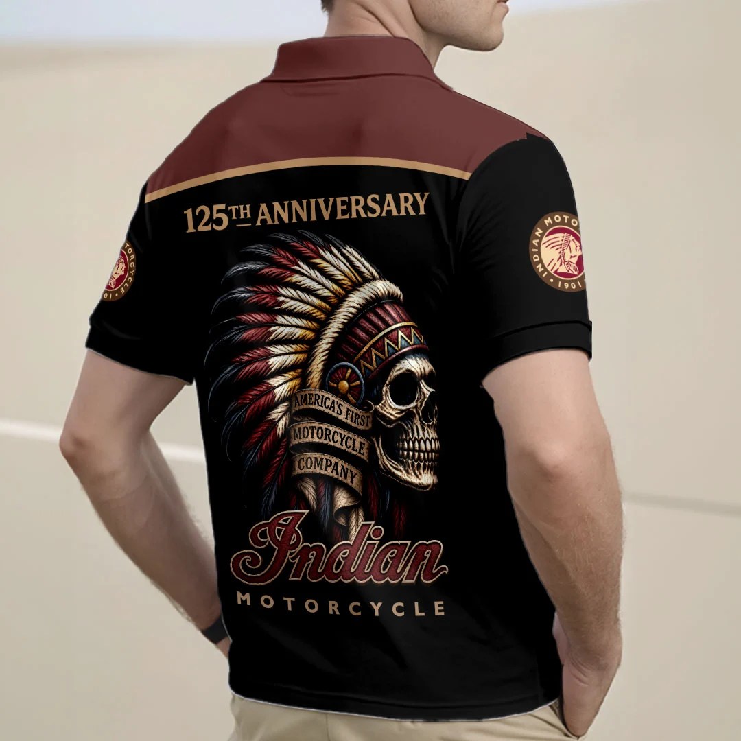 Indian Motorcycle 125th Anniversary Zip Polo Shirt – HOATT20625