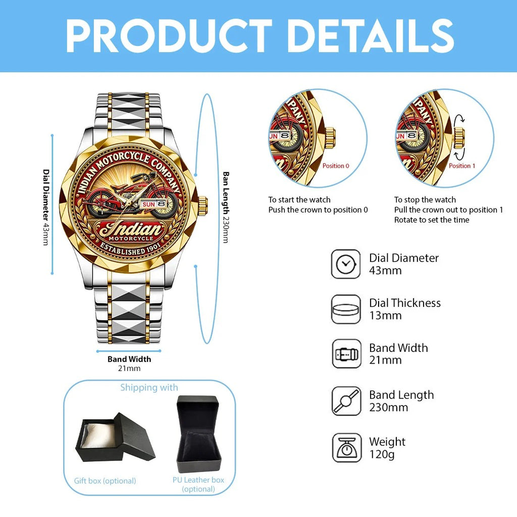 Indian Motorcycle Alloy Luxury Quartz Watch – HOATT21571