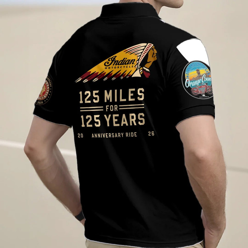Indian Motorcycle 125th Anniversary Zip Polo Shirt – TANTN24970