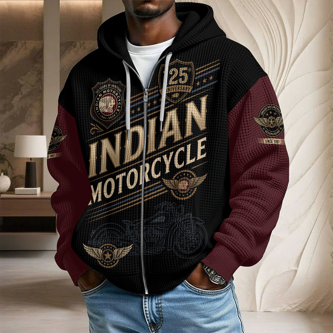 Indian Motorcycle 125th Anniversary 3D Unisex Waffle Hoodie – TMTHU8575