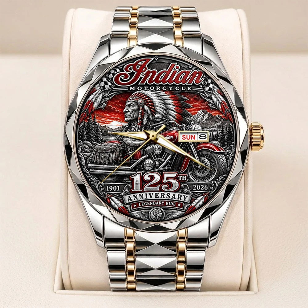Indian Motorcycle 125th Anniversary 2026 Alloy Luxury Quartz Watch – TANTN26124