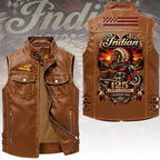 Indian Motorcycle 125th Anniversary 2026 Premium 2D Sleeveless Leather Vest – TANTN26217
