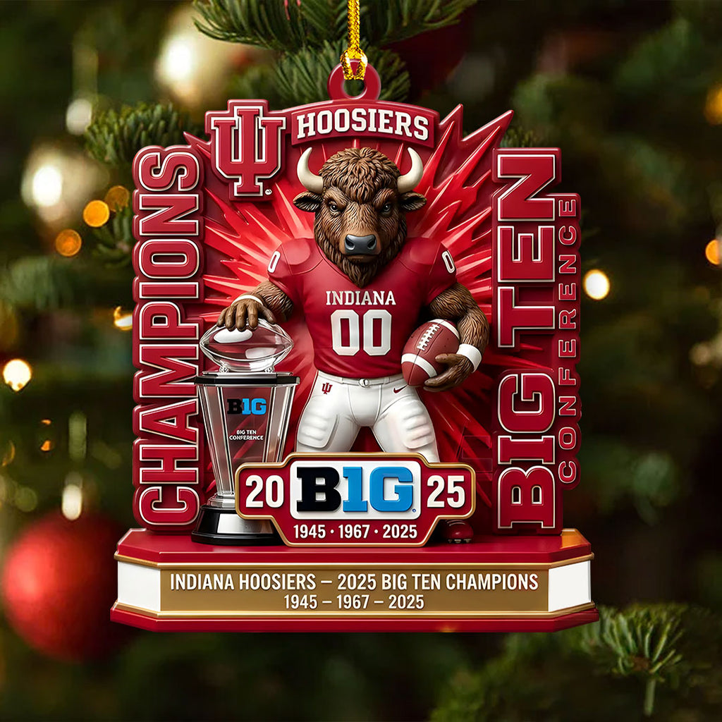 Indiana Hoosiers Football 2025 Big Ten Champions Custom Shape 2-sided Acrylic Ornament – HOATT15030