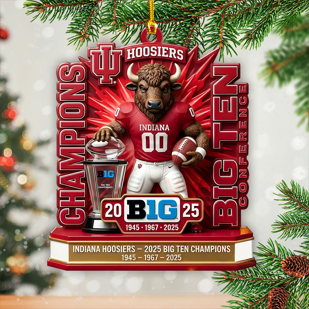 Indiana Hoosiers Football 2025 Big Ten Champions Custom Shape 2-sided Acrylic Ornament – HOATT15030